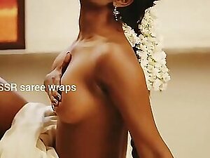 Indian non-specific topless connected with saree